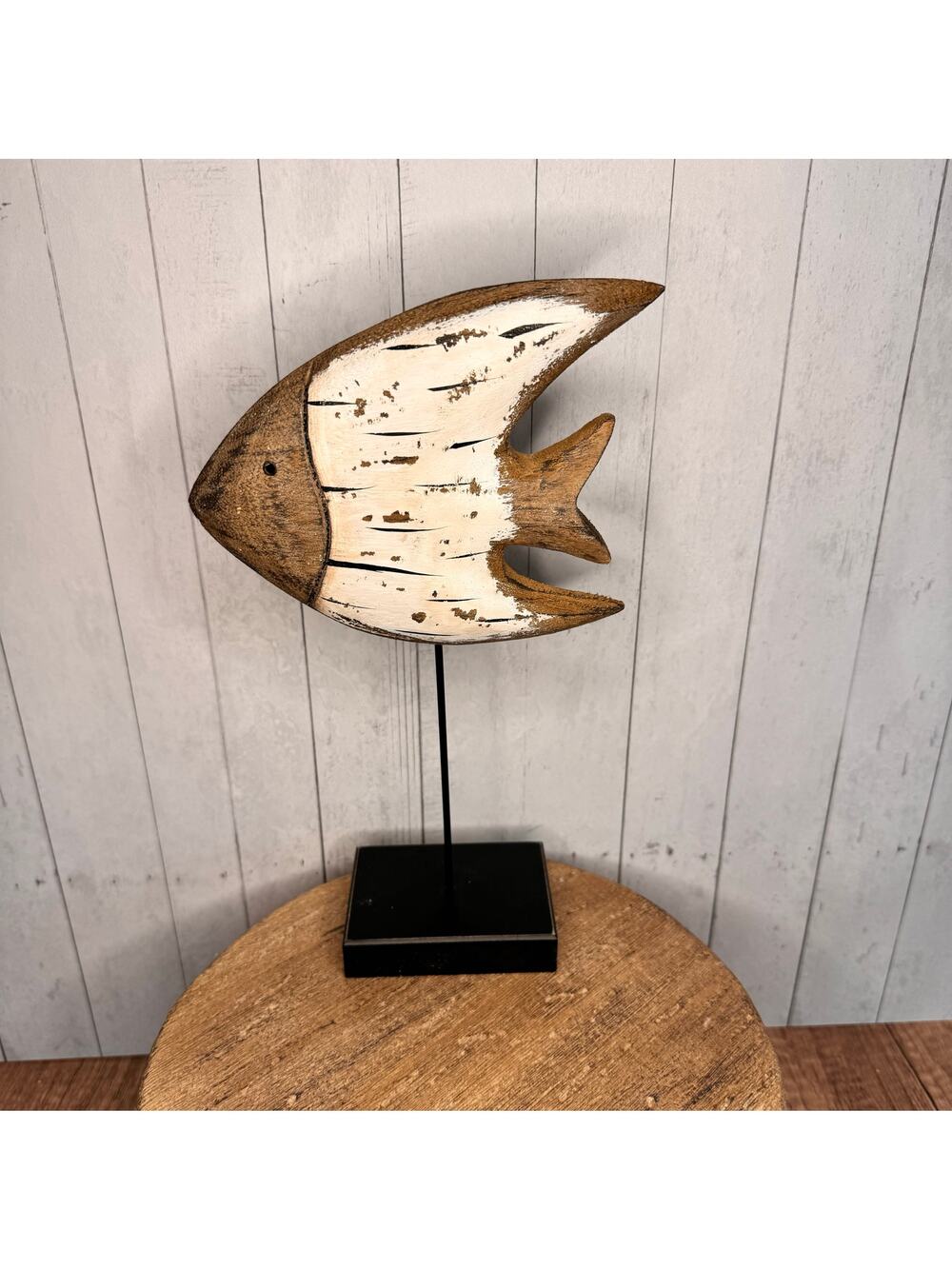 Wood Butterfly Fish Sitter Home Decor Rustic Art Nature Lover Seabird Ocean NEW